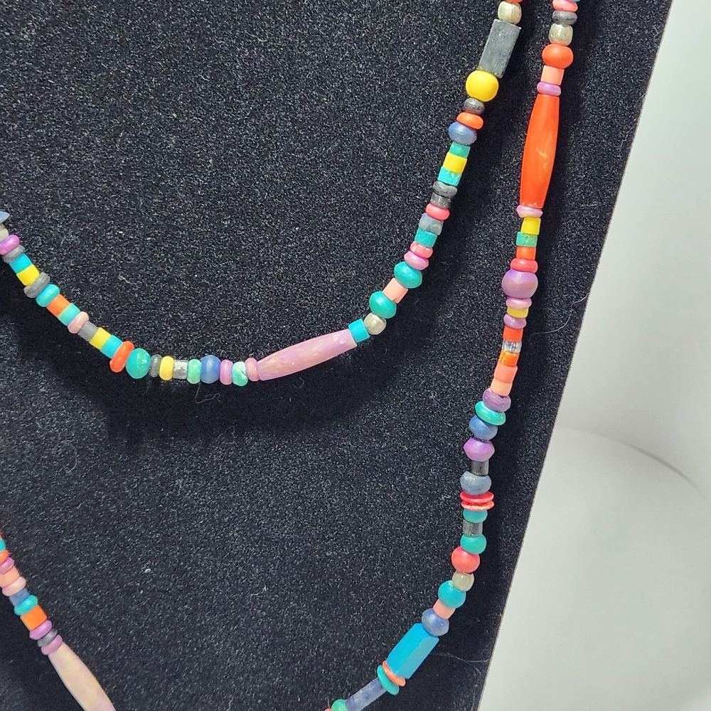 Colorful Ceramic Beaded Necklace - Picture 4 of 5